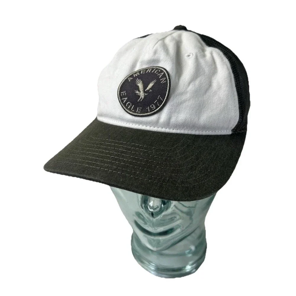 American Eagle Men Mesh Back SnapBack Baseball Hat Ball Cap Retro Outdoor Style
